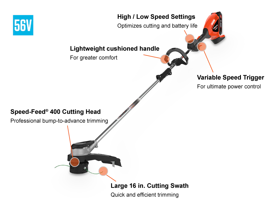 Echo DSRM-2100 56V Dedicated Trimmer with 2.5AH Battery & Charger - Zehr's Sales & Manufacturing