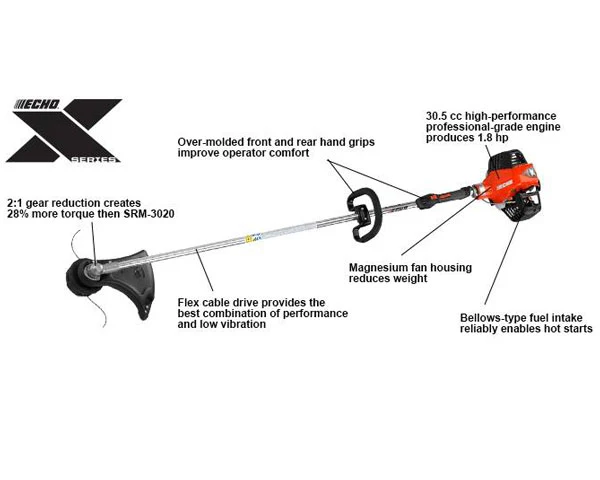 ECHO SRM-3020 Straight Shaft Trimmer 30.5cc Engine - Zehr's Sales & Manufacturing