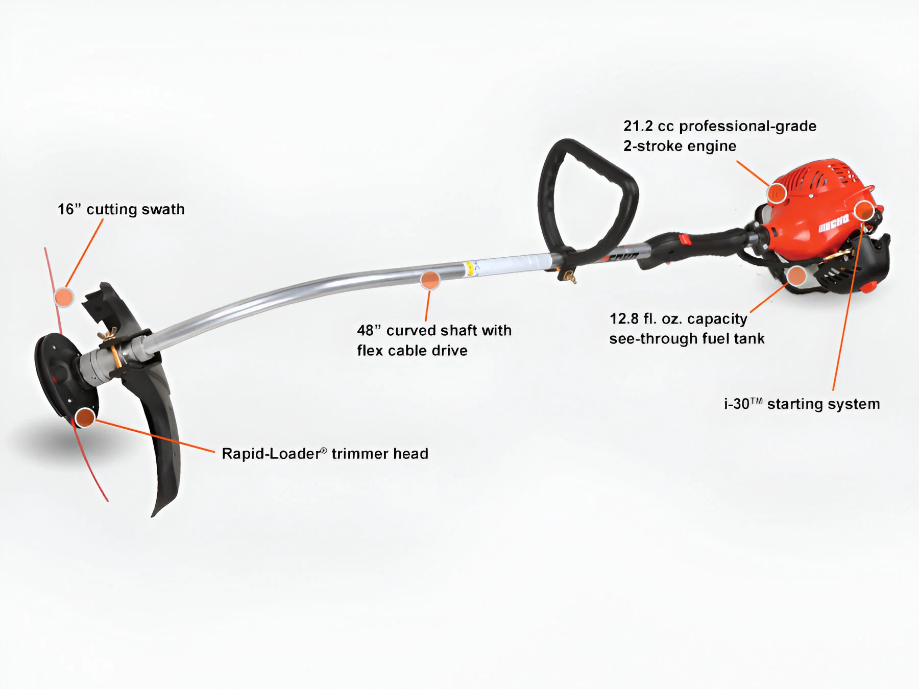 ECHO GT-225 Line Trimmer Curved Shaft 21.2cc Engine - Zehr's Sales & Manufacturing